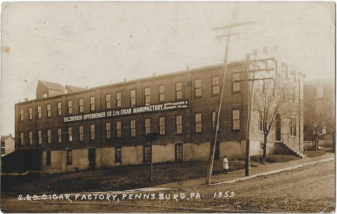 PENNSBURG, PA~RPPC~REAL PHOTO~S & O CIGAR FACTORY~1912