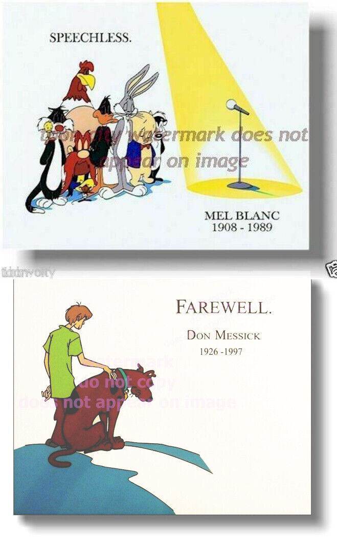 2 8x10 photo Speechless FareWell Mel Blanc Don Messick tributes