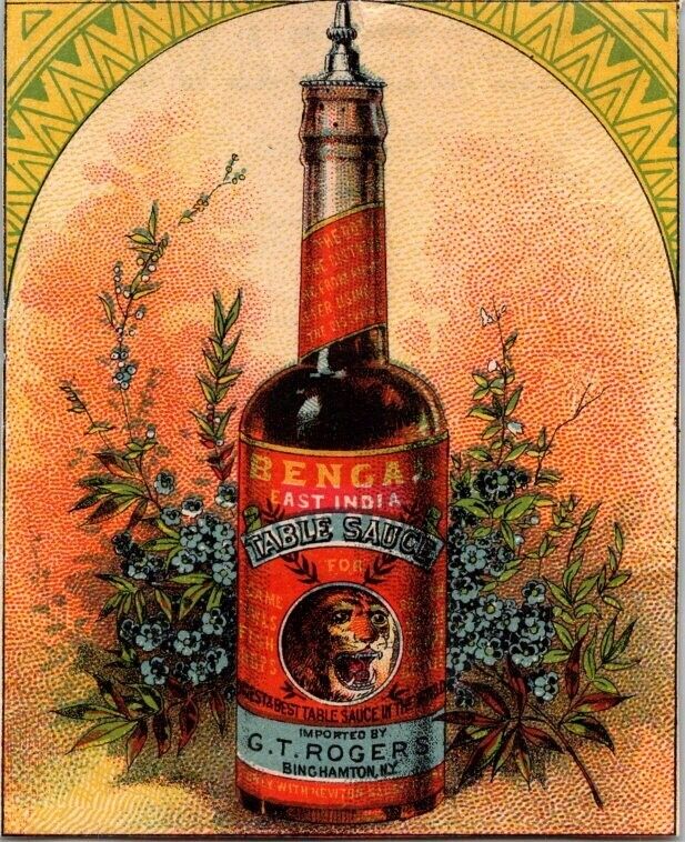 Antique Victorian Trade Card Advertising Rogers Bengal East India Table Sauce