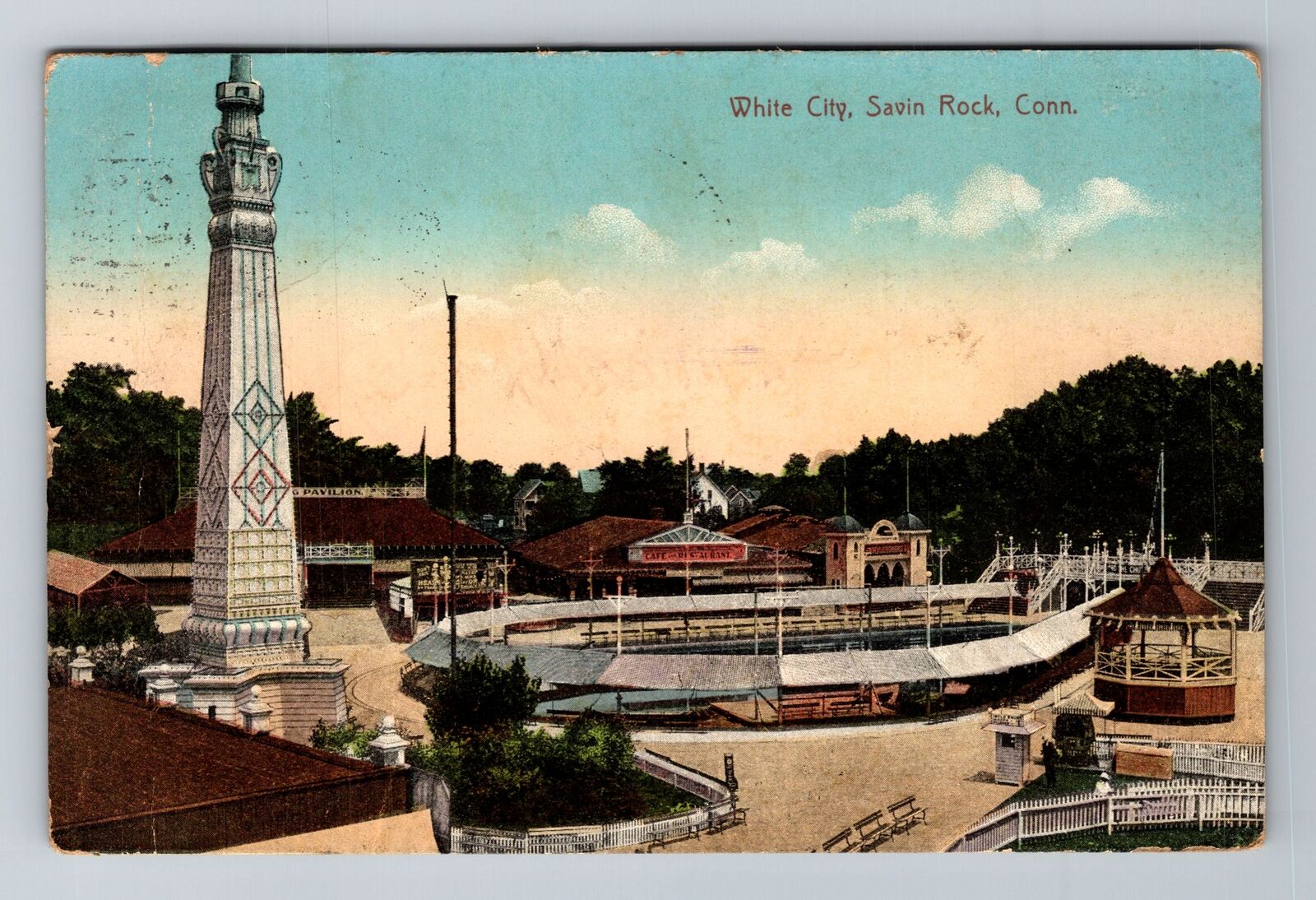 Savin Rock CT-Connecticut, White City, c1912 Antique Vintage Souvenir Postcard