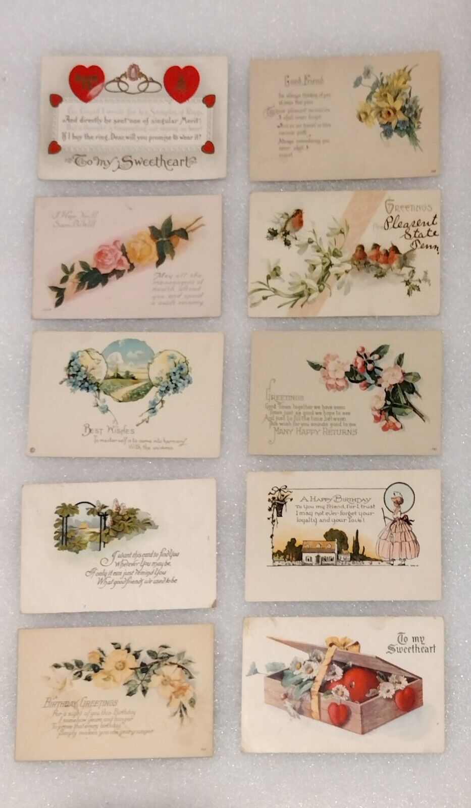 Lot Of 29 - Vintage Post Cards Scrapbooking Arts & Crafts w/stamp  1920's