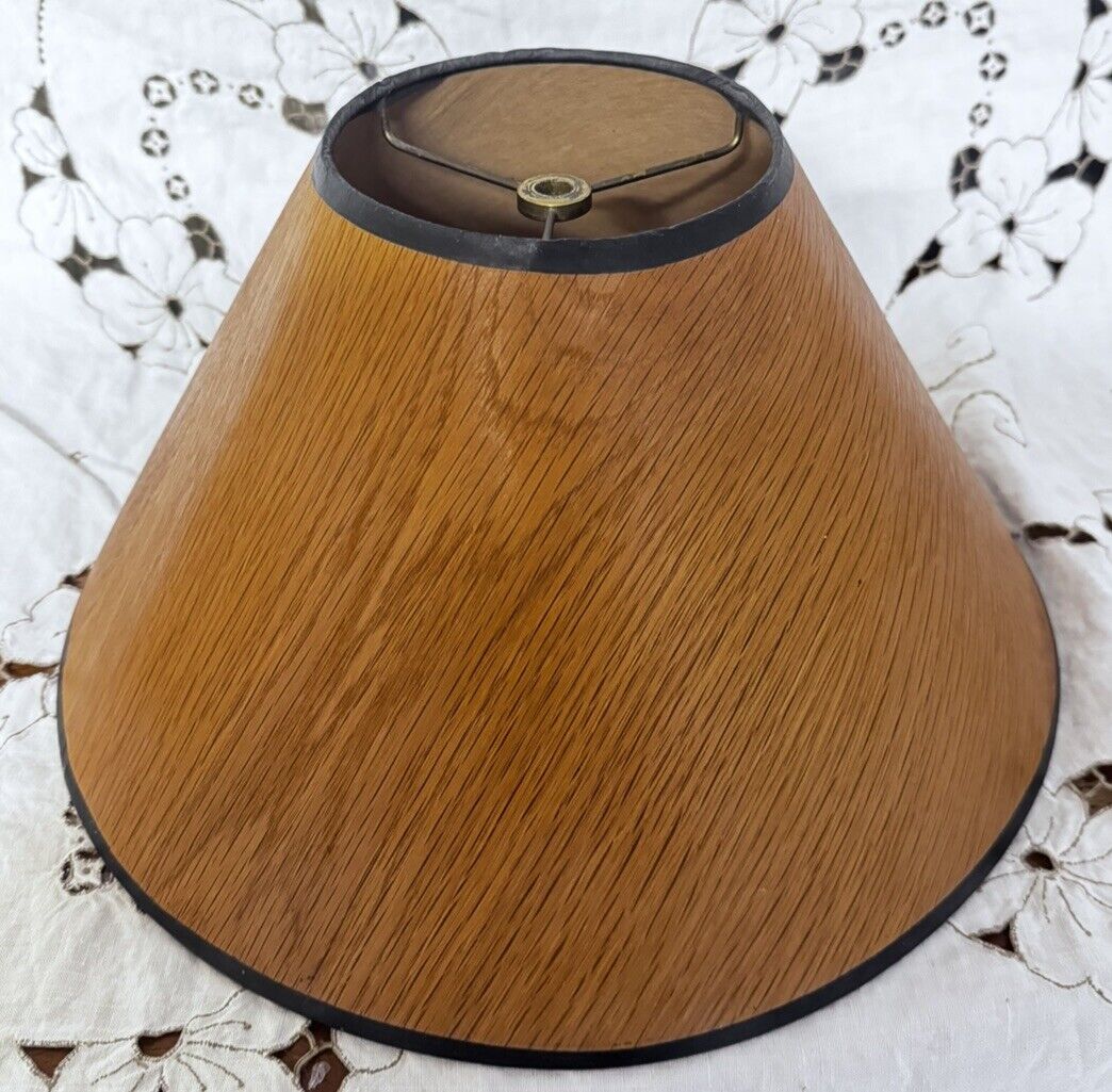 Vintage Wood Veneer Lampshade 