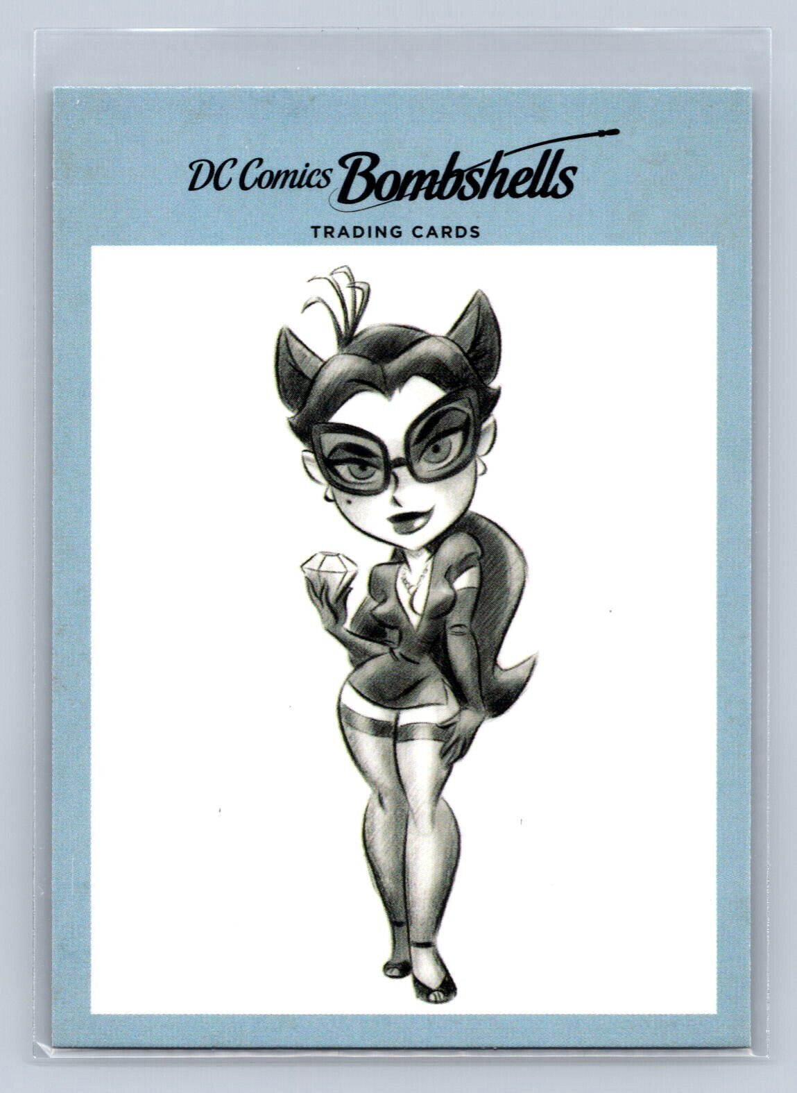 Catwoman - 2017 Cryptozoic DC Bombshells Sketches parallel insert card #02
