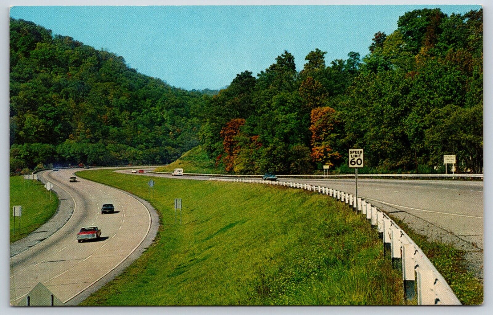 Postcard Interstate Highway, Route 70, Wheeling, West Virginia Unposted