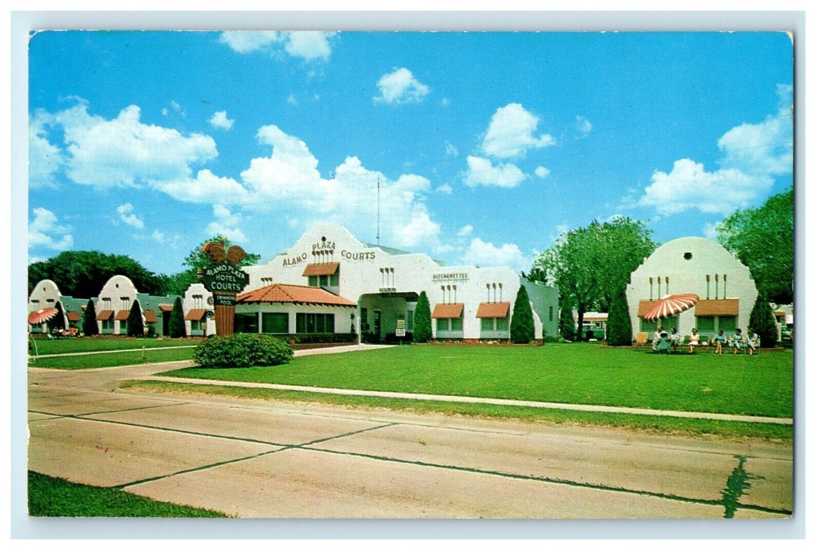 c1905 Alamo Plaza Hotel Courts And Restaurant Gulfport Mississippi MS Postcard