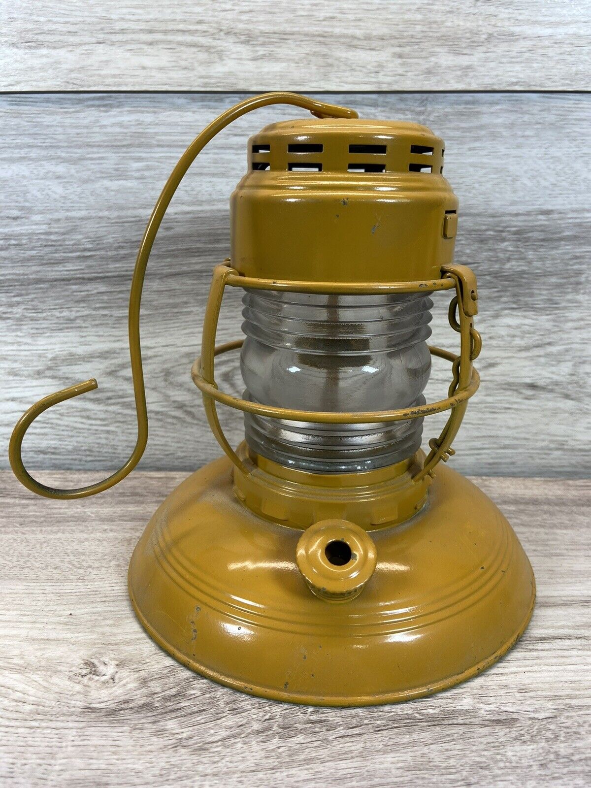 Antique Embury Lantern Yellow Clear Globe Lamp No 40 Traffic Gard Great Shape 🔥