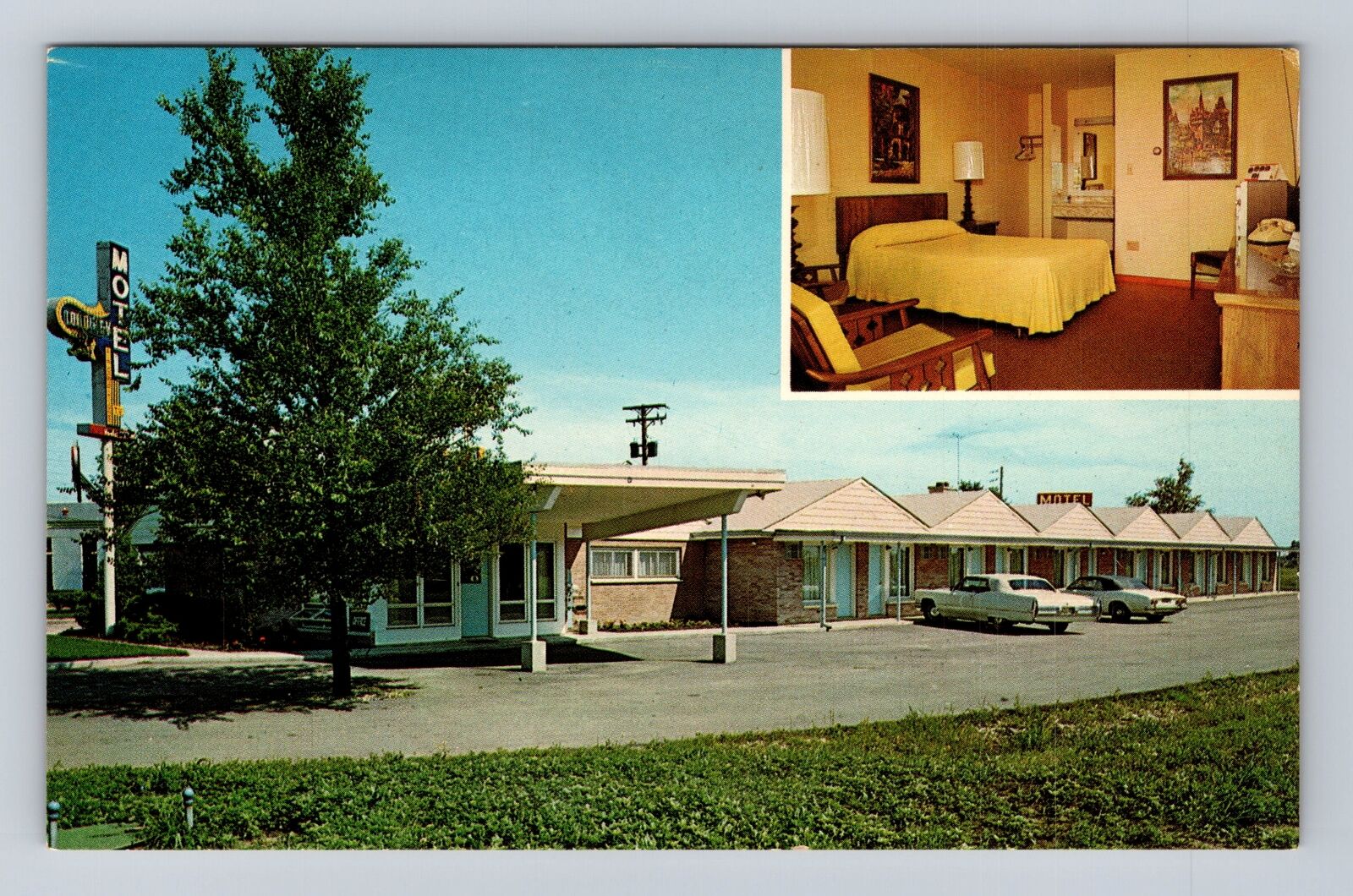 Waukegan IL-Illinois, Great Lakes Motel Advertising, Vintage Souvenir Postcard