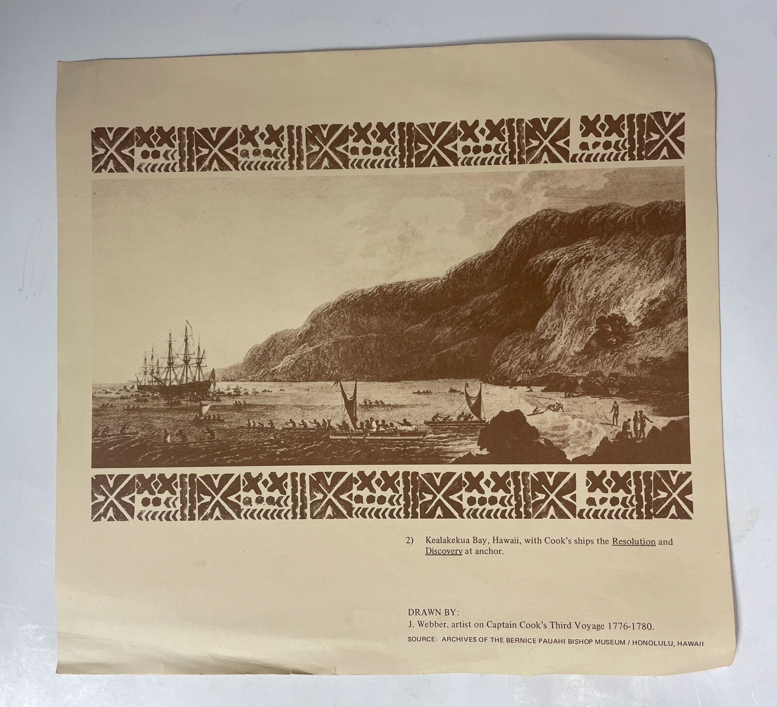 Kealakekua Bay, Hawaii | Captain Cook’s Third Voyage 1776-1780 Brochure Clipping