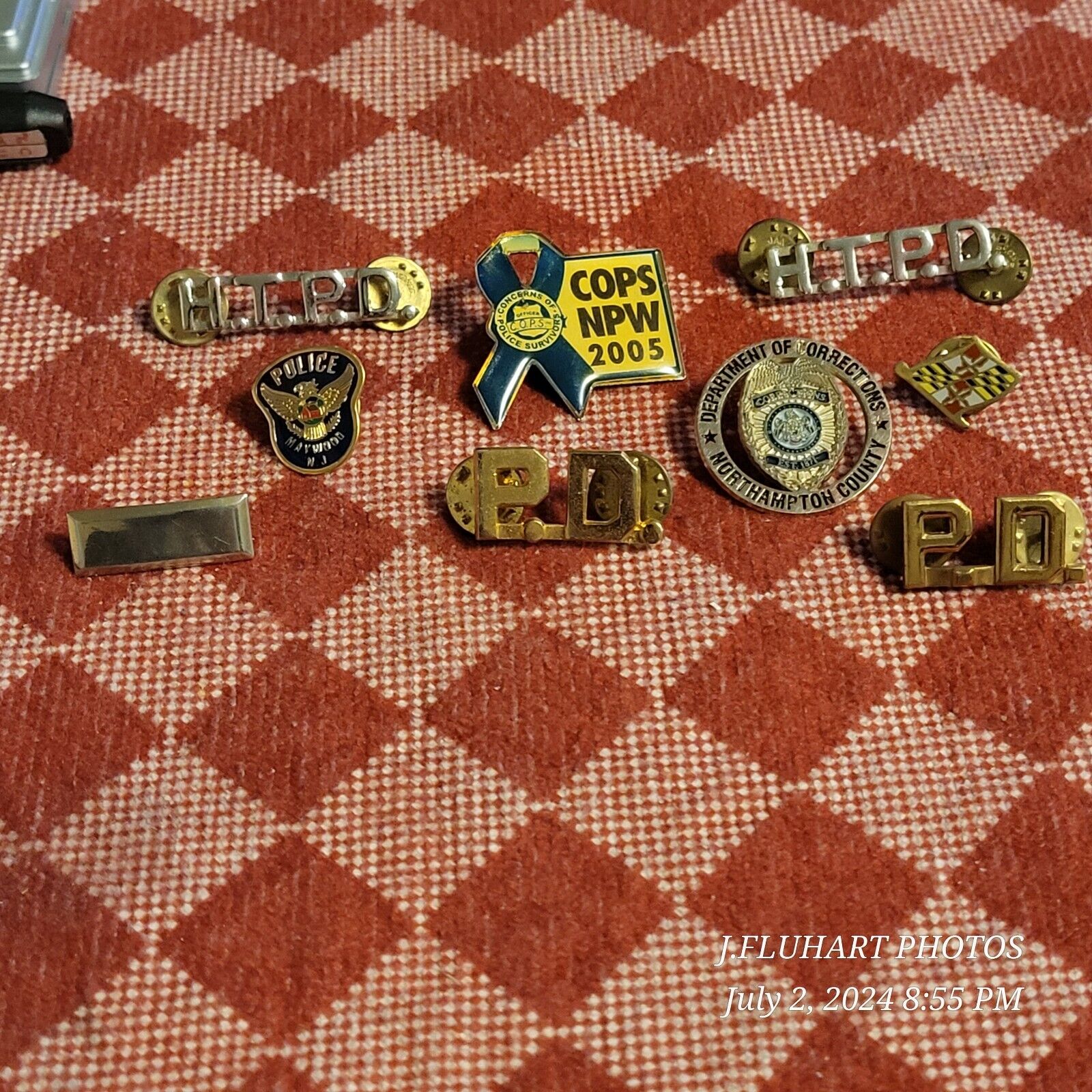 Lot Of Vintage Police Dept Collar Pins / Pin Backs