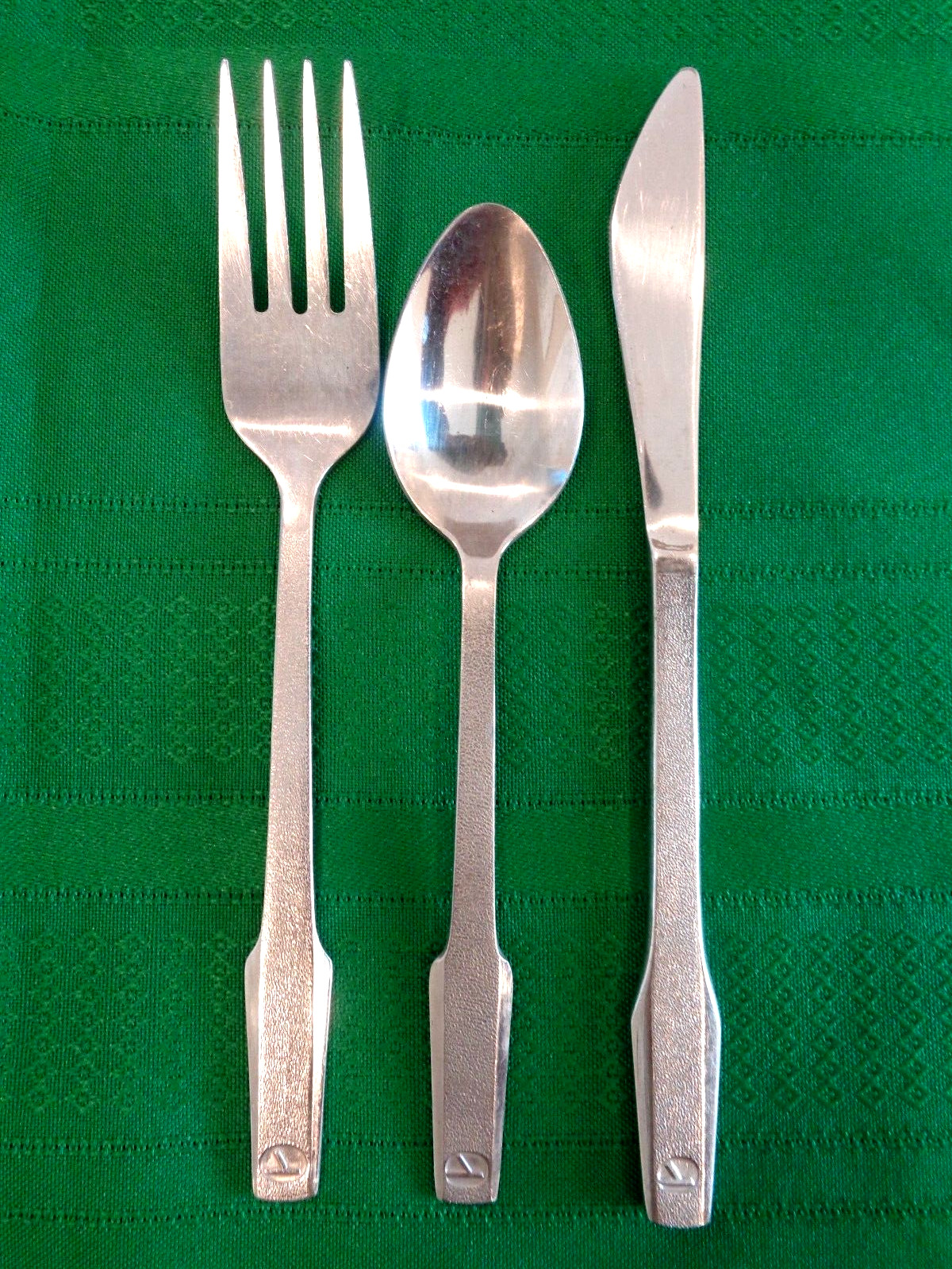 Vintage Eastern Airlines 3 Pieces Stainless Steel Flatware Spoon Knife Fork