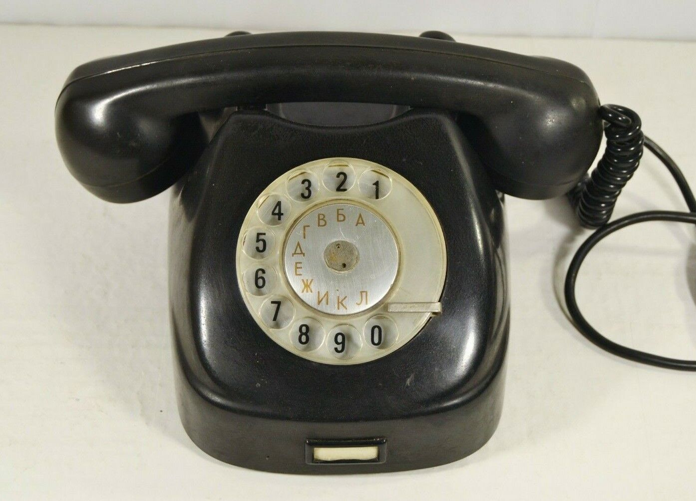 Old Rotary Phone Tesla Retro Desk Telephone Black Bakelite Phone  1966
