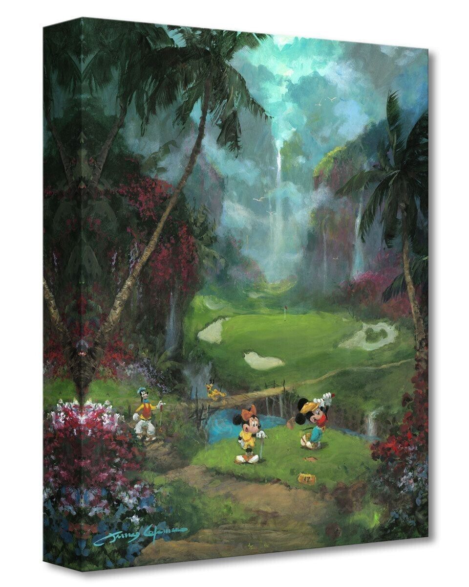 Mickey Golf Disney Fine Art James Coleman Ltd Ed TOC Print 17th Tee in Paradise