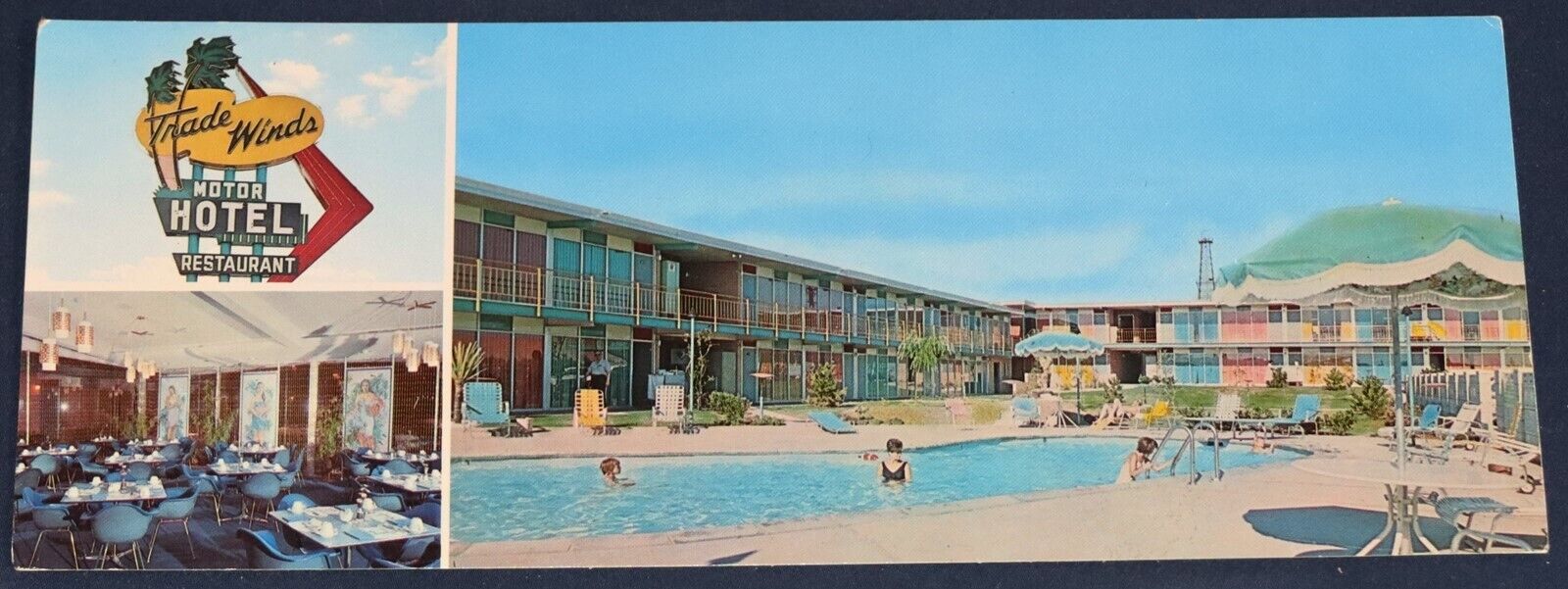 Trade Winds Motor Hotel, Oklahoma City, OK Postcard - Double Wide