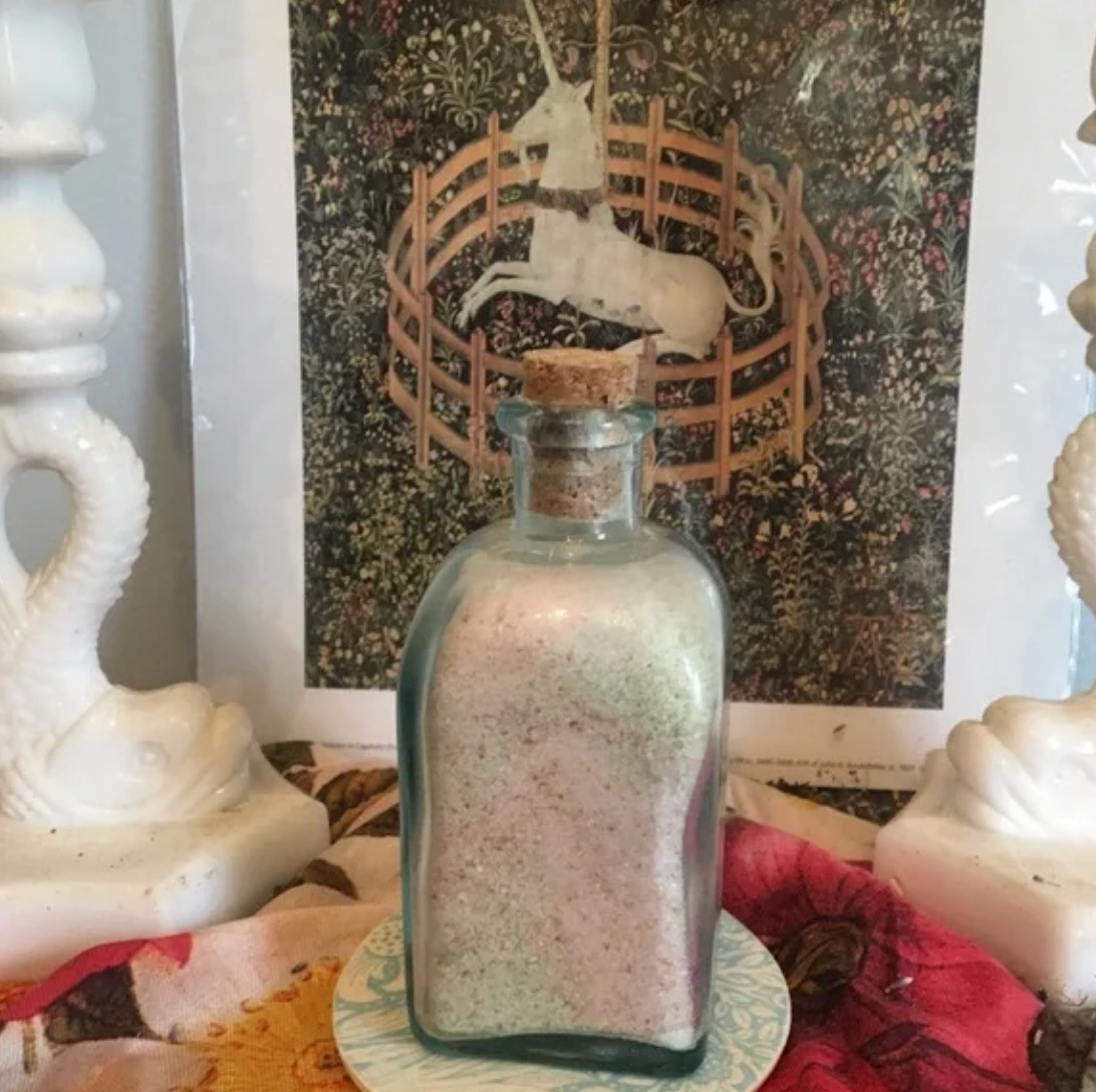 Summer haze bath salt large 🌸✨🌼🐚🌝🌊🛀 organic relaxing pink salts green clay