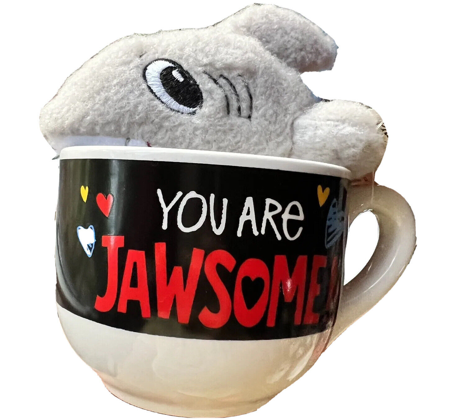 Shark stuffed plush and mug cup “You are jawsome”  Valentines