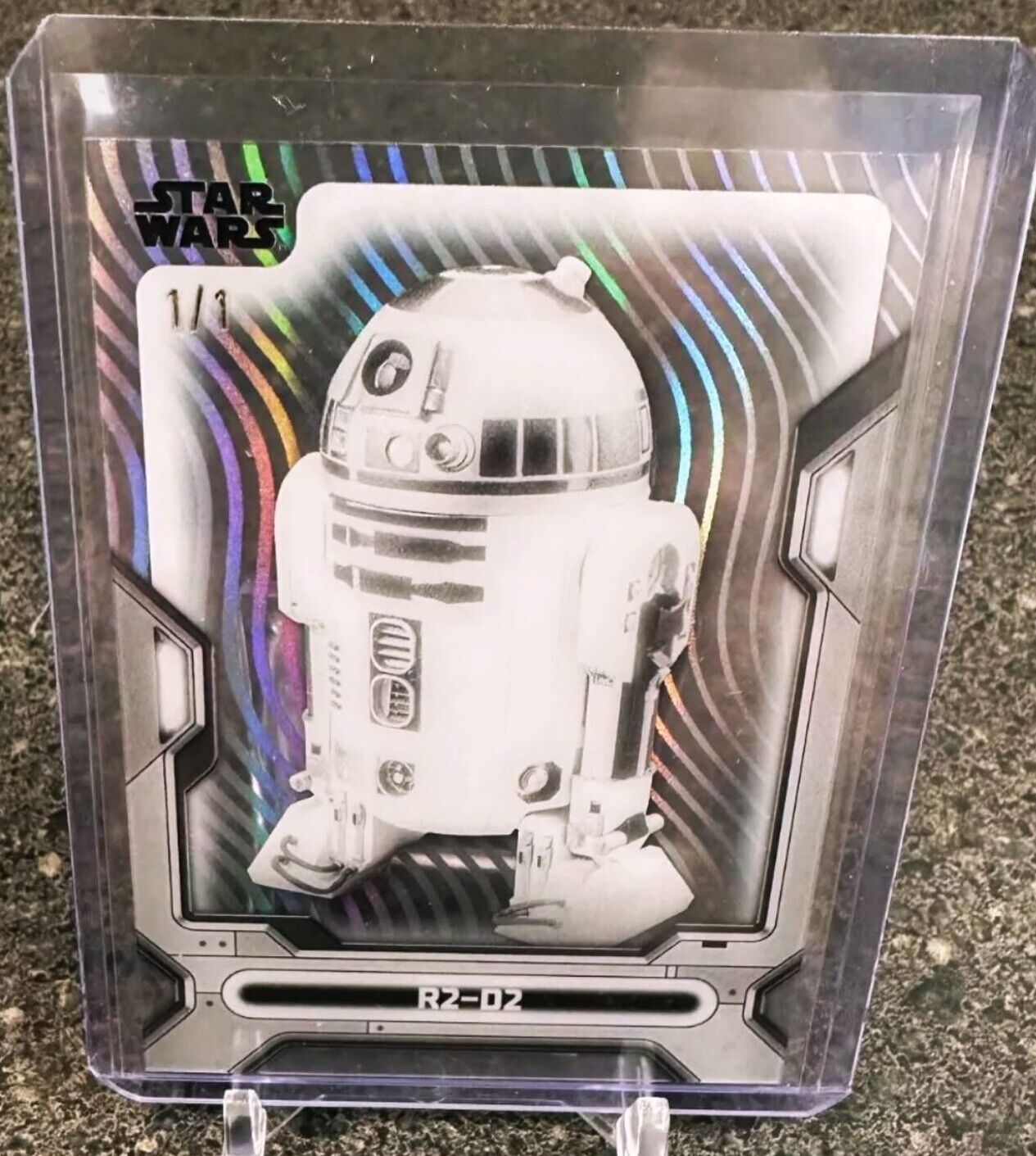 🔥  R2- D2 # 1/1 2023 Topps Star Wars High Tek White Wave One Of One
