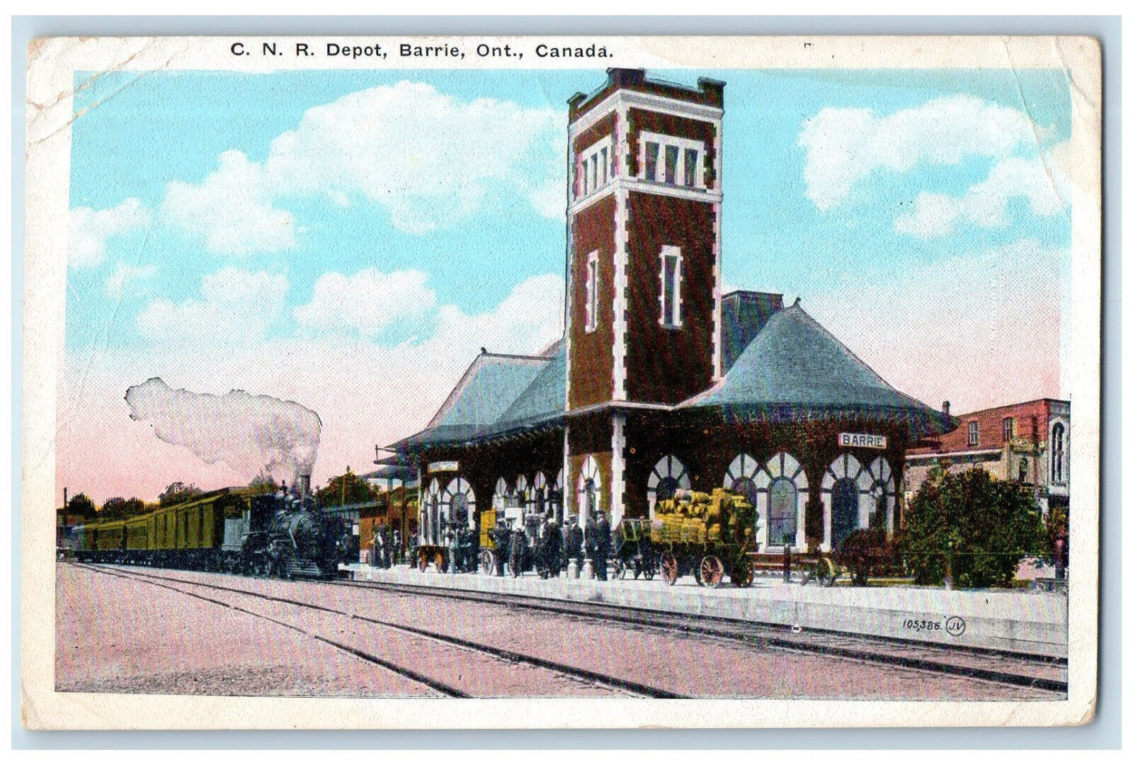 c1920\'s Canadian National Railway Barrie Ontario Canada Unposted Postcard