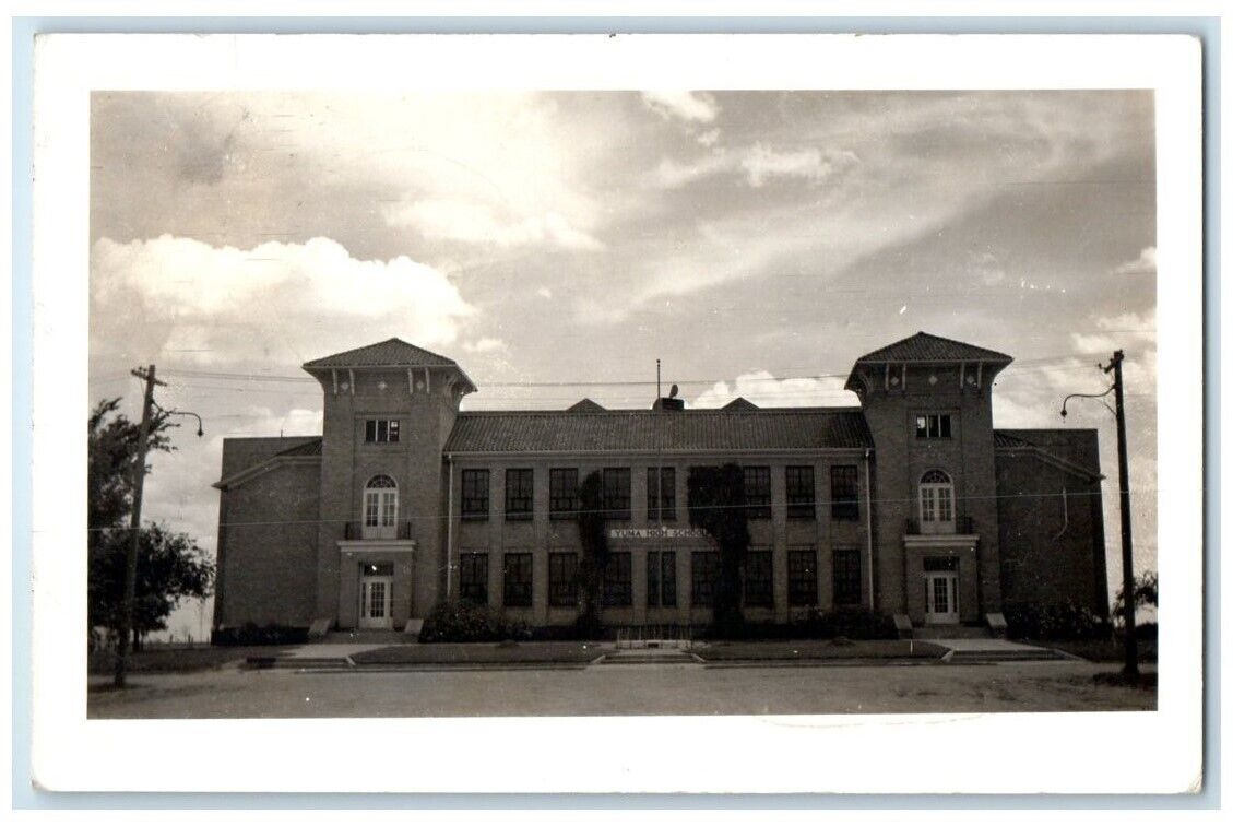 1940 Union High School Building View Yuma Colorado CO RPPC Photo Posted Postcard