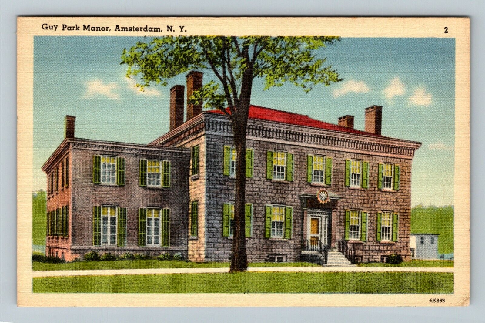 Amsterdam NY-New York, Guy Park Manor, Exterior, Vintage Postcard