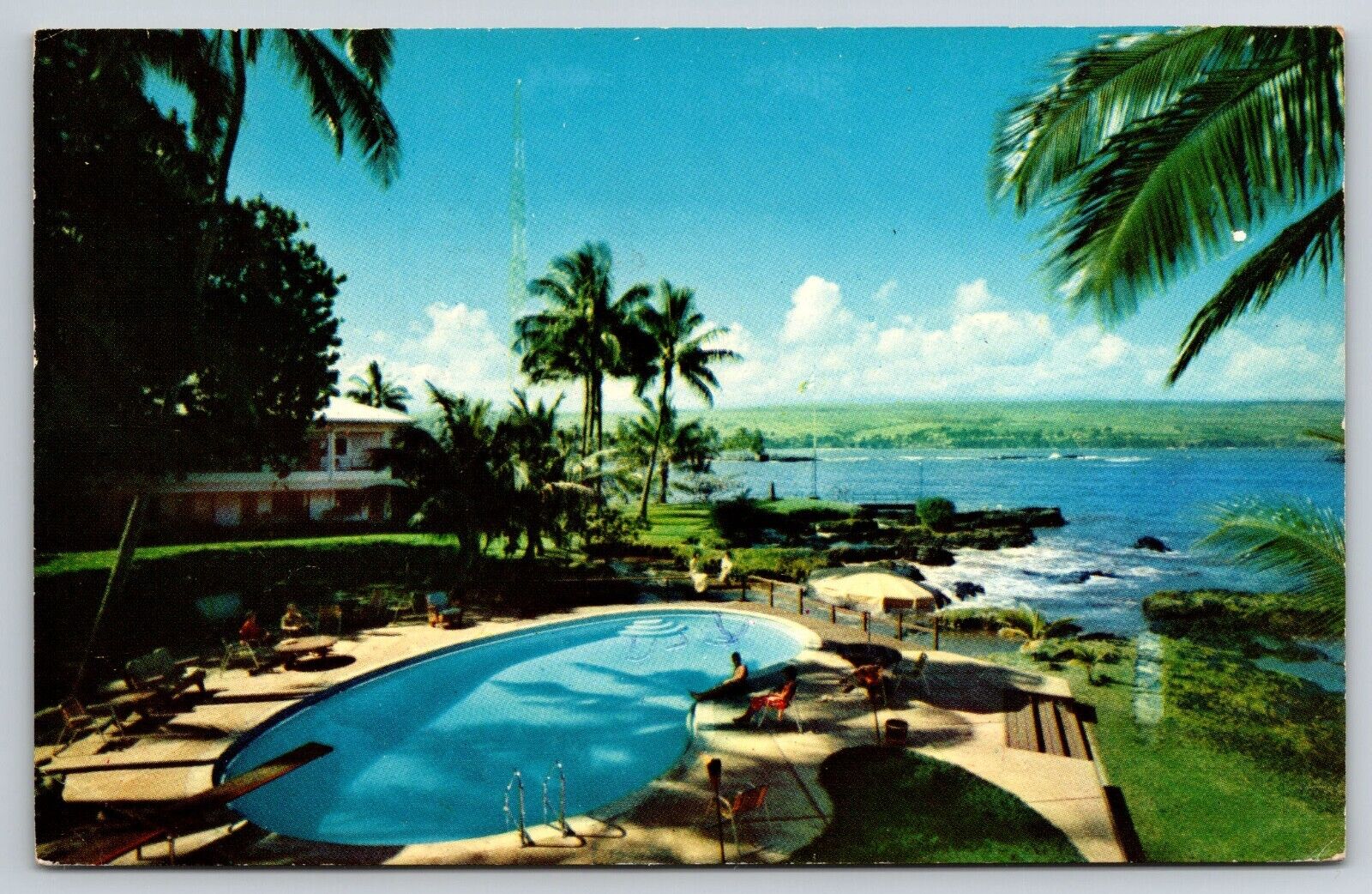 Naniloa Hotel & Swimming Pool, Hilo, Hawaii c1961 Postcard S3930