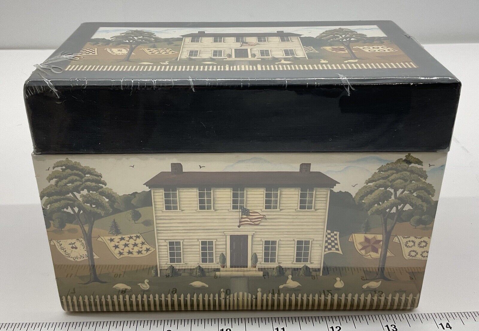 Vintage Legacy Farmhouse Quilt Recipe Holder Box NIP Dianna Swartz