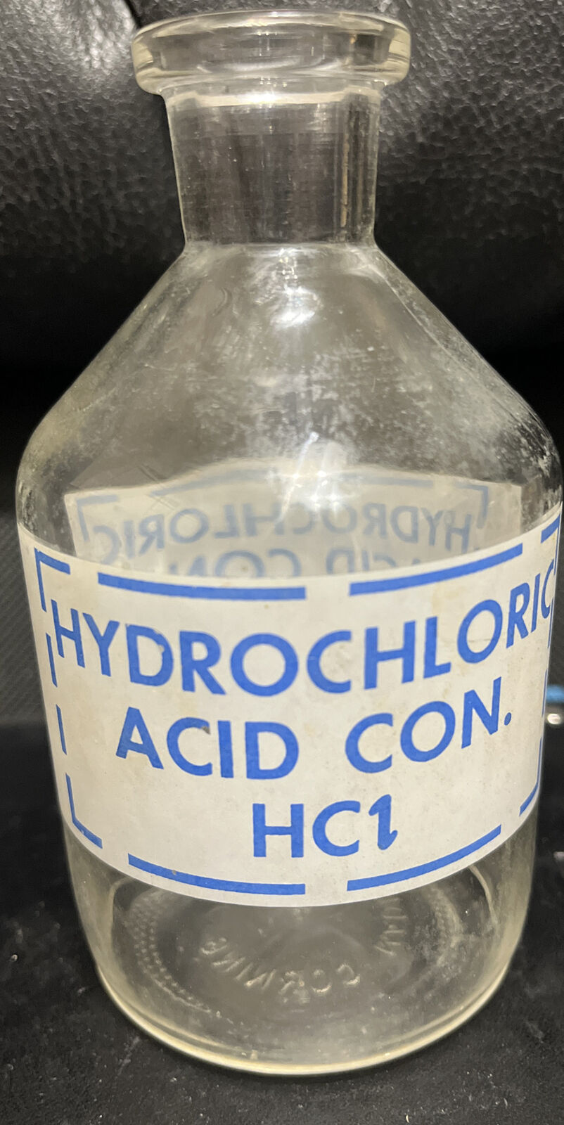 Vintage Apothecary Chemistry Pyrex Bottle - Hydrochloric Acid  (250 mL)