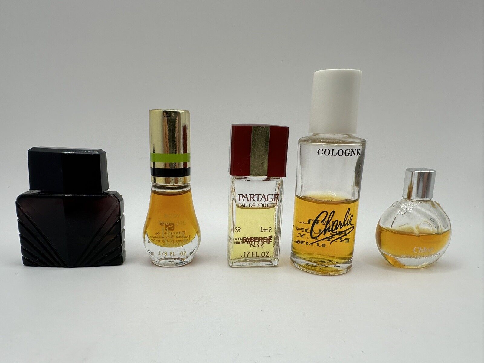 Vintage Perfume Cologne Lot Of 5 Chloe Charlie Deux Vies Partage & More 