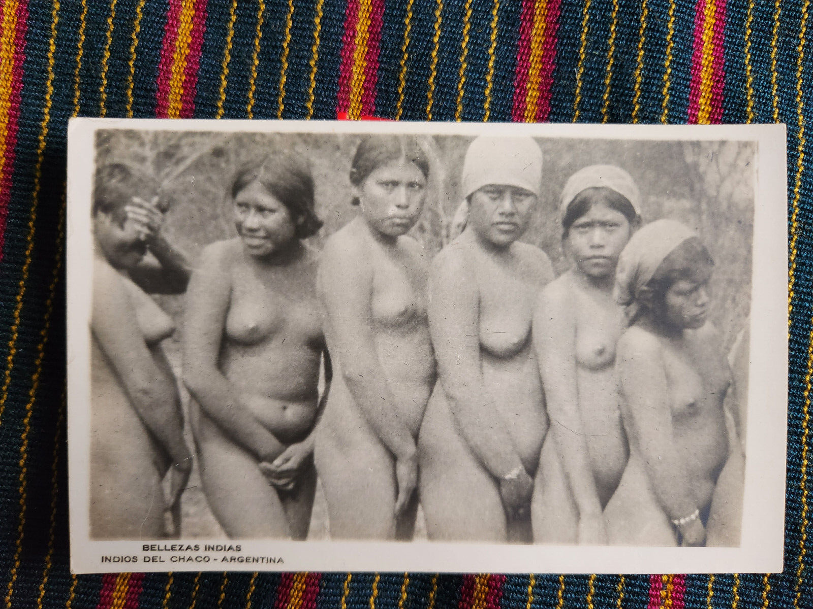 Argentina Chaco nude native girls in lineup Postcard