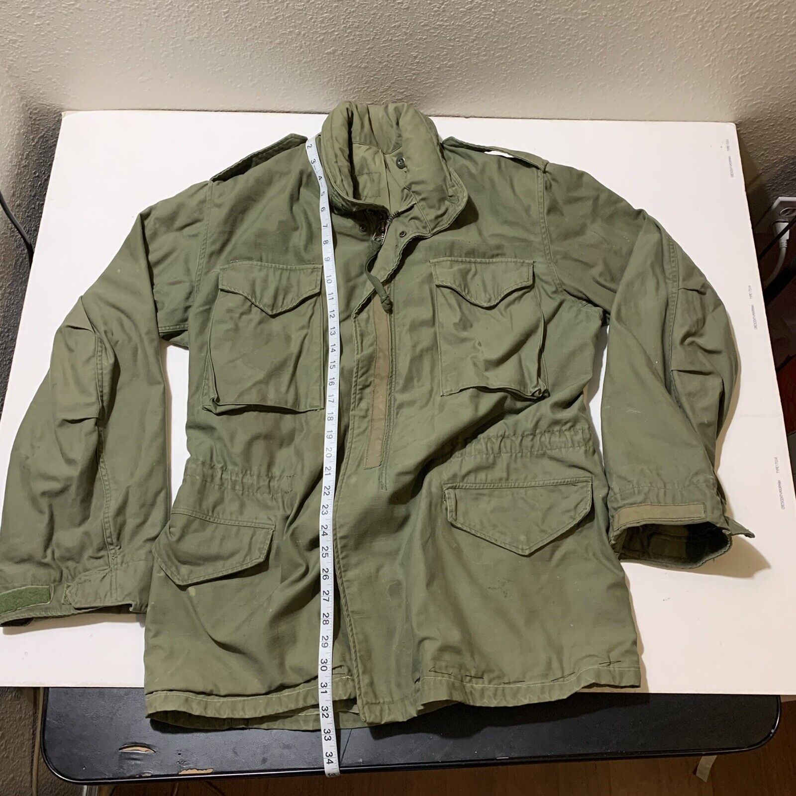 Original Vietnam Era M65 OG-107 Field Coat Jacket Mens S M Sateen Scovill 1960s