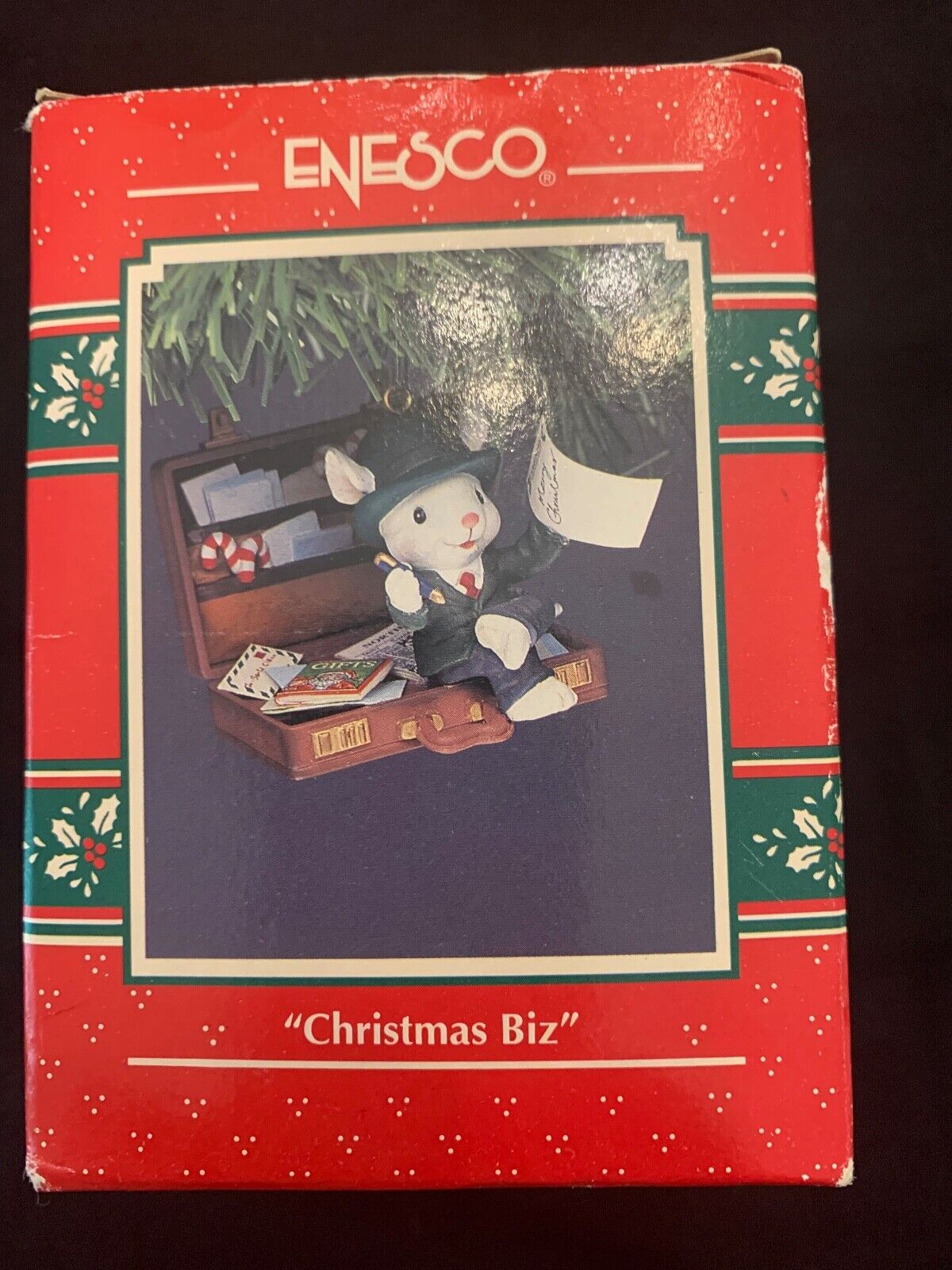 1992 Enesco Christmas Biz Vintage Collectable Ornament in Box 593168