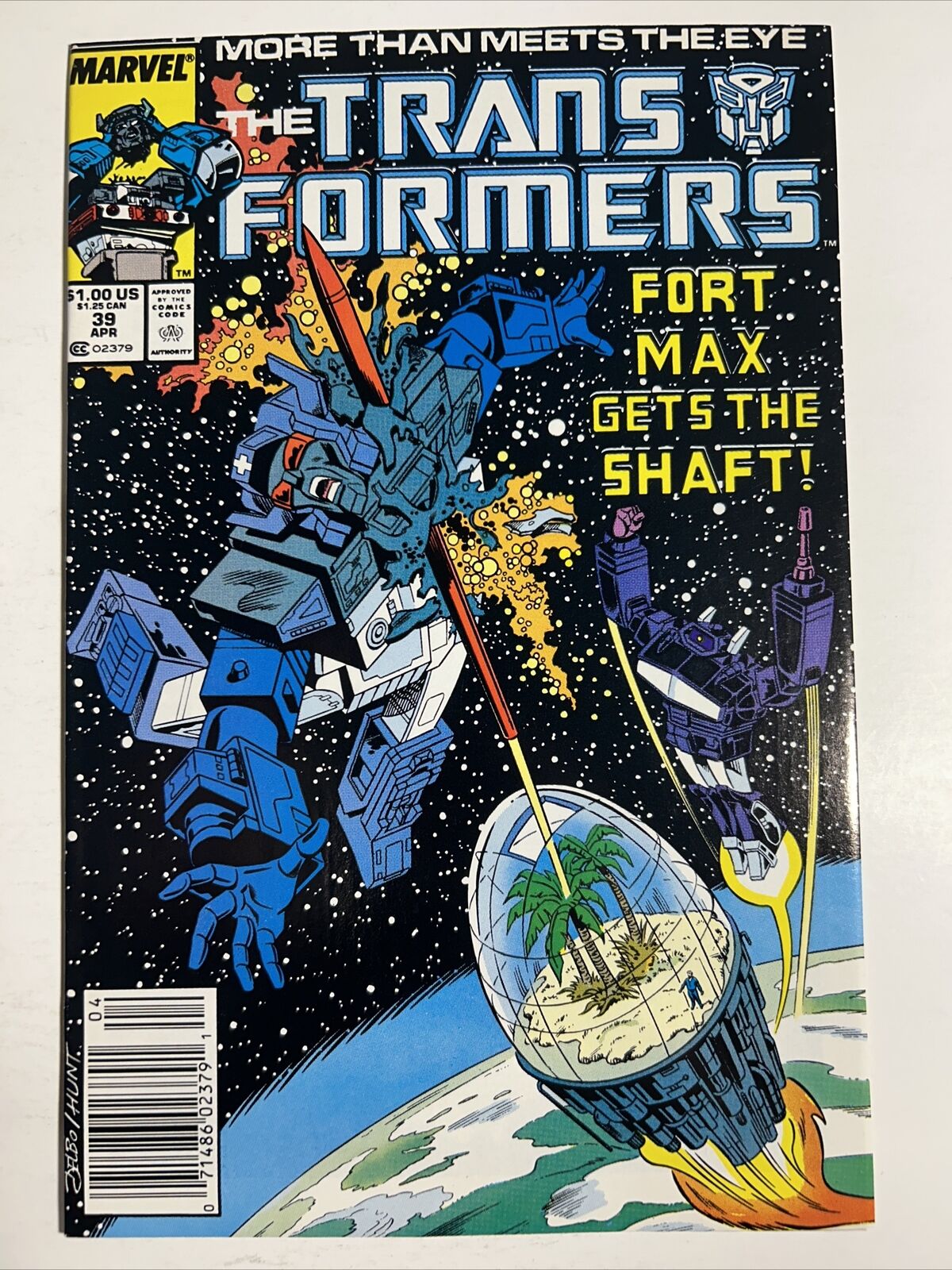 Transformers #39 VF/NM - NEWSSTAND Variant Marvel Comics 1988 Combine Ship CopyB