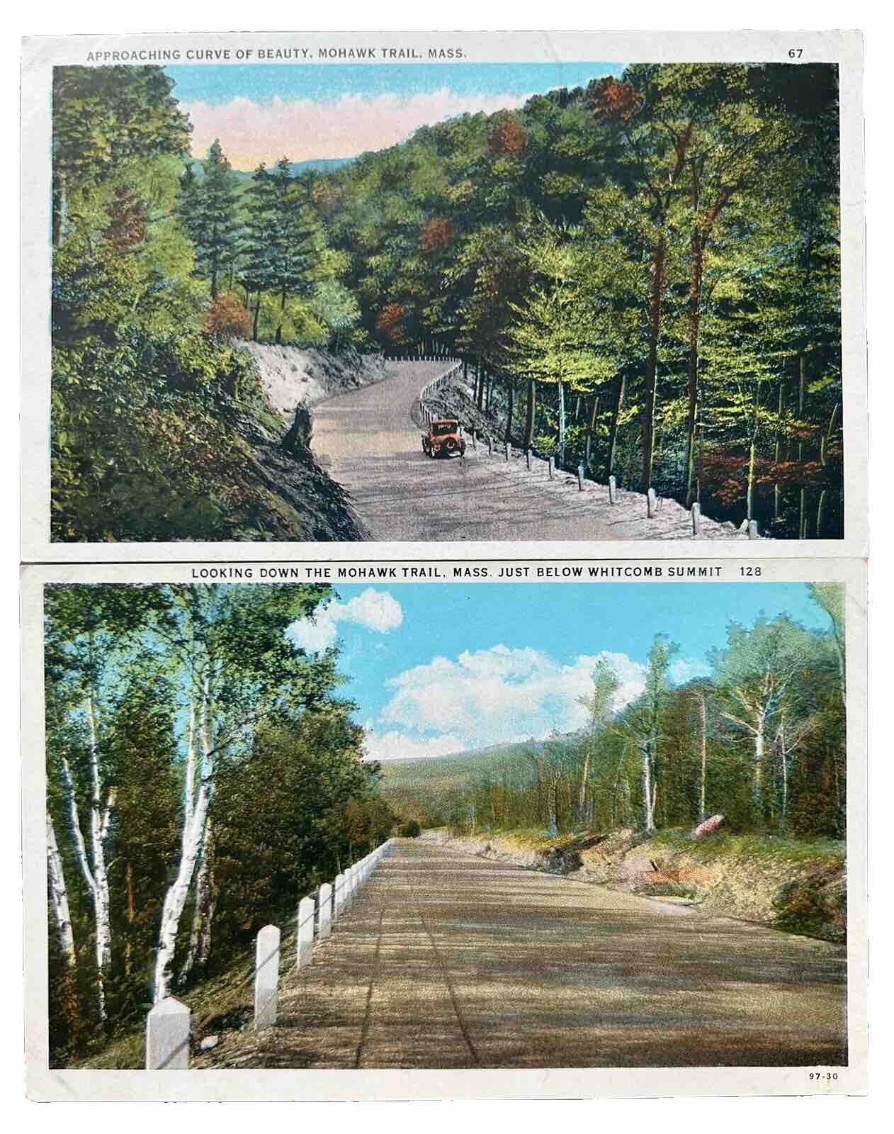Vintage Mohawk Trail Postcards. Set Of 2. 1915-1930 Era. Massachusetts.