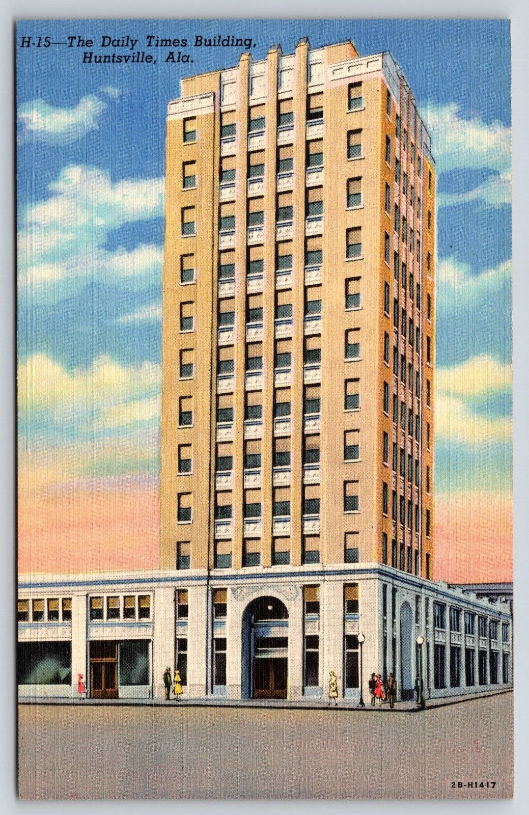 Huntsville AL-Alabama, The Daily Times Building, Antique Vintage Postcard
