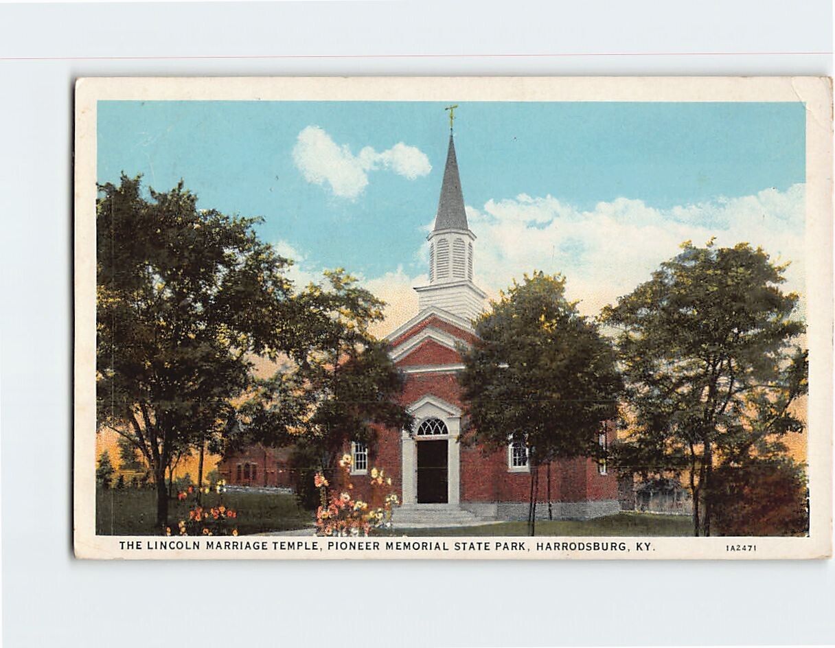 Postcard Lincoln Marriage Temple Pioneer Memorial State Park Kentucky USA