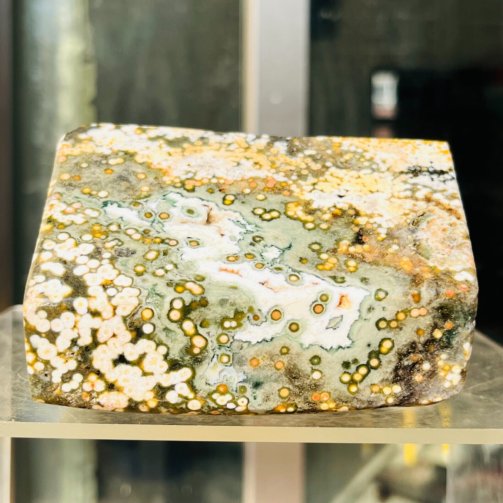 1.078kg Natural Colourful Ocean Jasper Crystal Freeform Display Specimen Healing