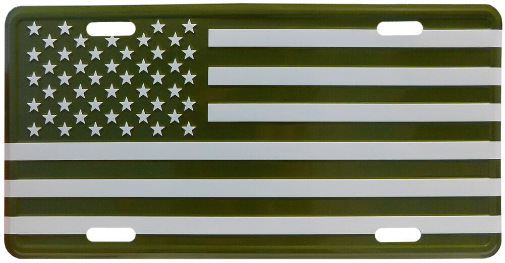 USA American 50 Star Flag Olive Green & White 6\