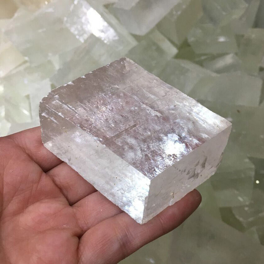 1 PC Natural Calcitee Raw Iceland Spar Optical Stones Clear Mineral Specimen