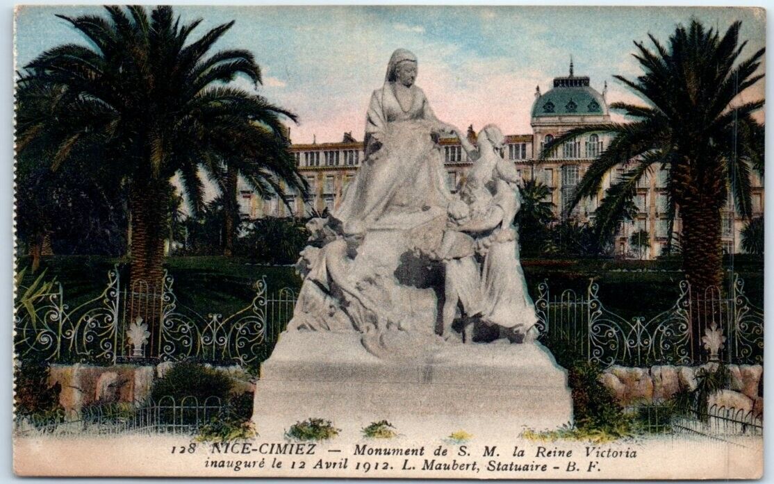 Postcard - Monument de S. M. la Reine Victoria, Cimiez - Nice, France