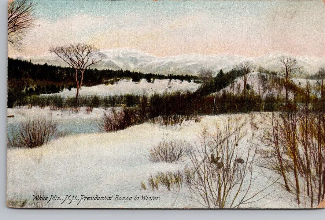Postcard NH White Mountains Presidential Range In Winter New Hampshire