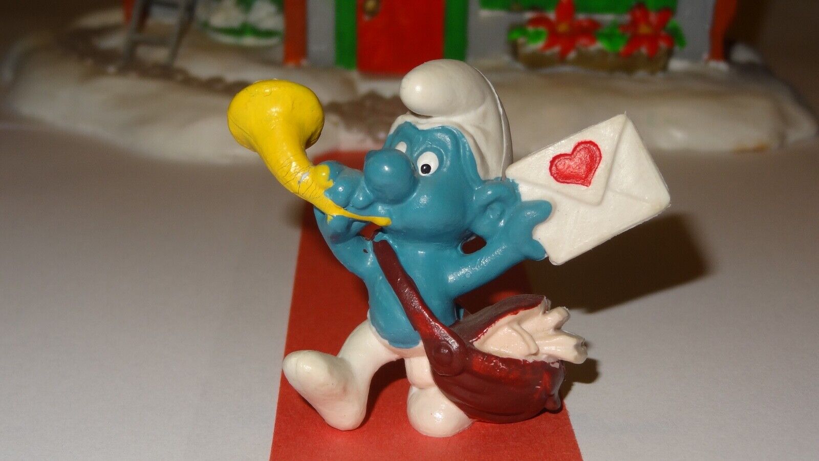 Smurfs Postman Smurf with Love Letter Mailman 20031 Rare Vintage Figurine