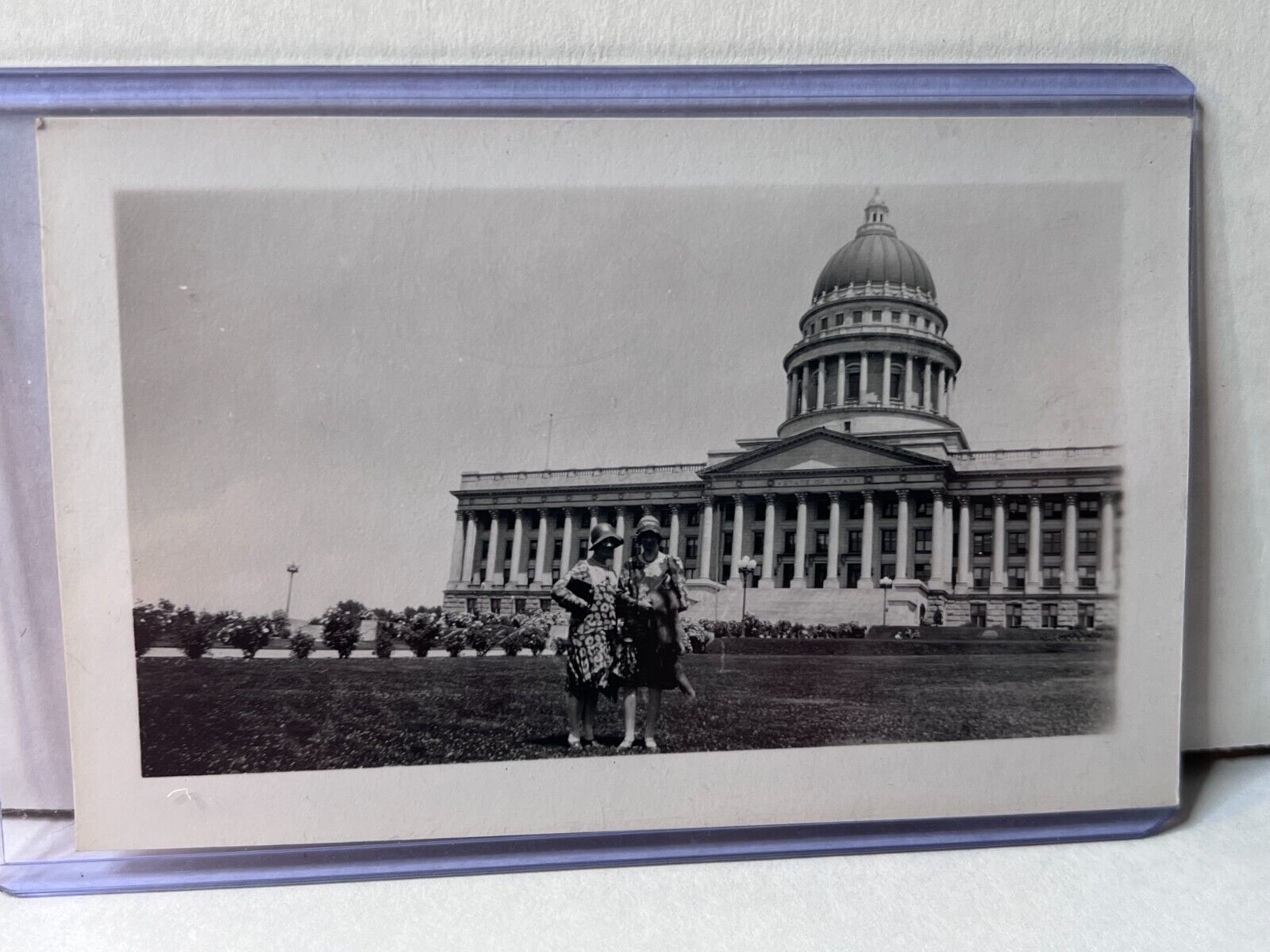 Antique Black White Snapshot Photo 1920s State Capitol Denver Colorado 1927