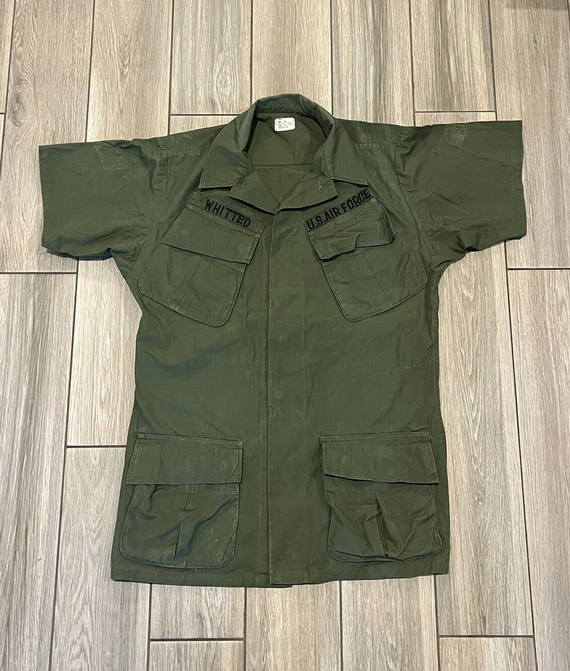 Vietnam 1968 Tropical Jungle Short Sleeve Rip-Stop Poplin OG-107 Coat Small Long