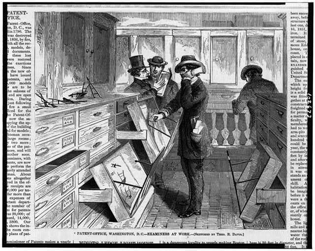 Patent-office,Washington DC,United States,employees,examiners,work,T Davis,1869