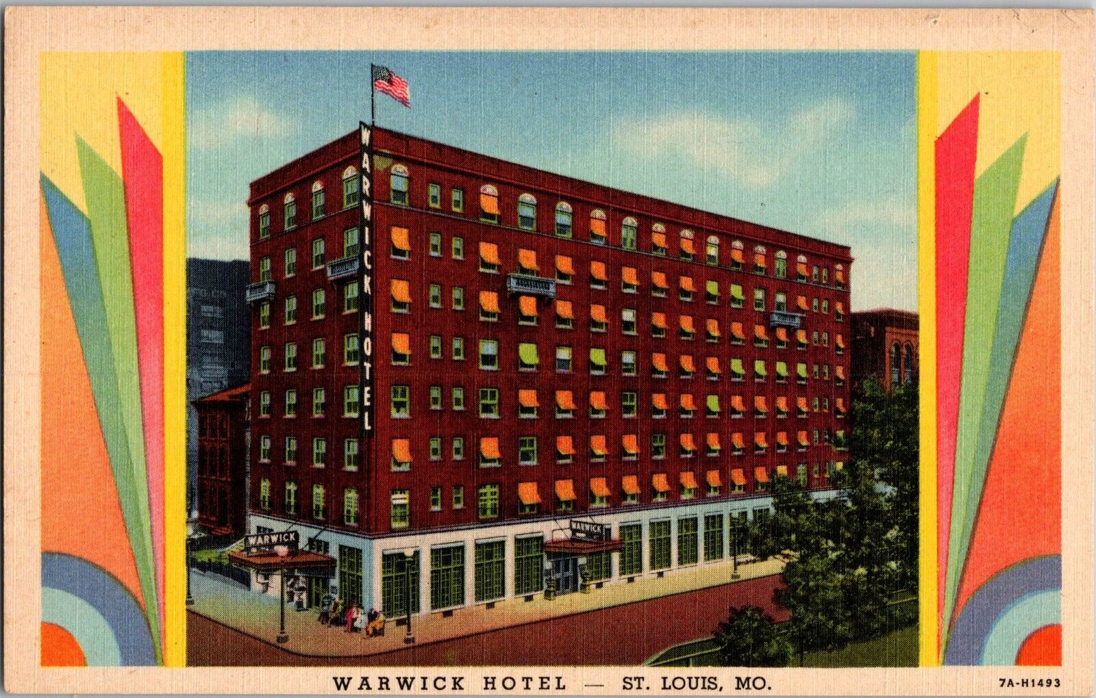 c. 1950 Vintage Postcard St. Louis Warwick Hotel - Linen