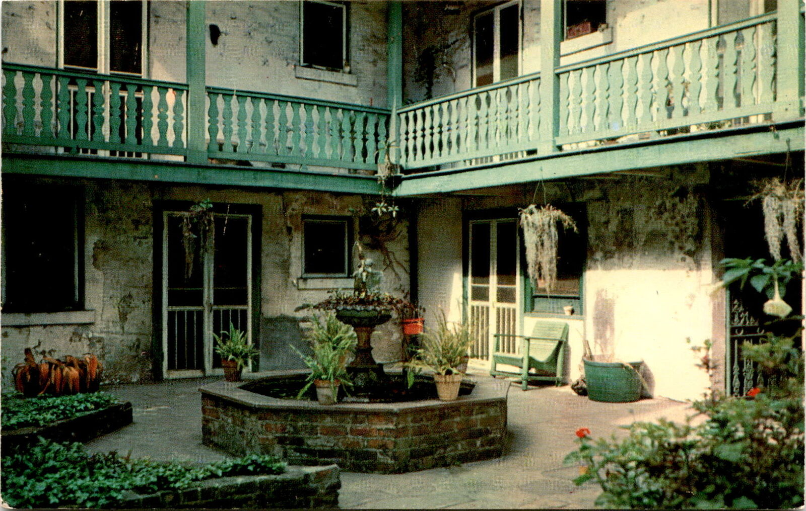 New Orleans, Louisiana, Bosque House Patio, 619 Chartres Street, Postcard