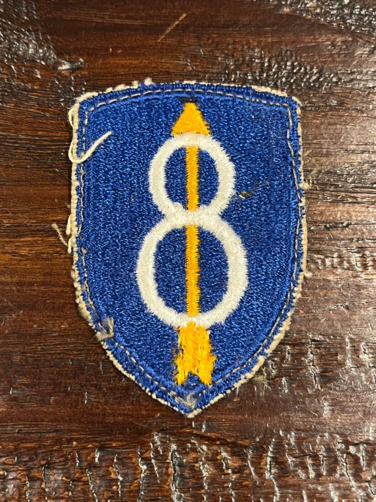 WWII WW2 US ARMY 8TH INFANTRY DIVISION PATCH- UNIFORM REMOVED FE CE