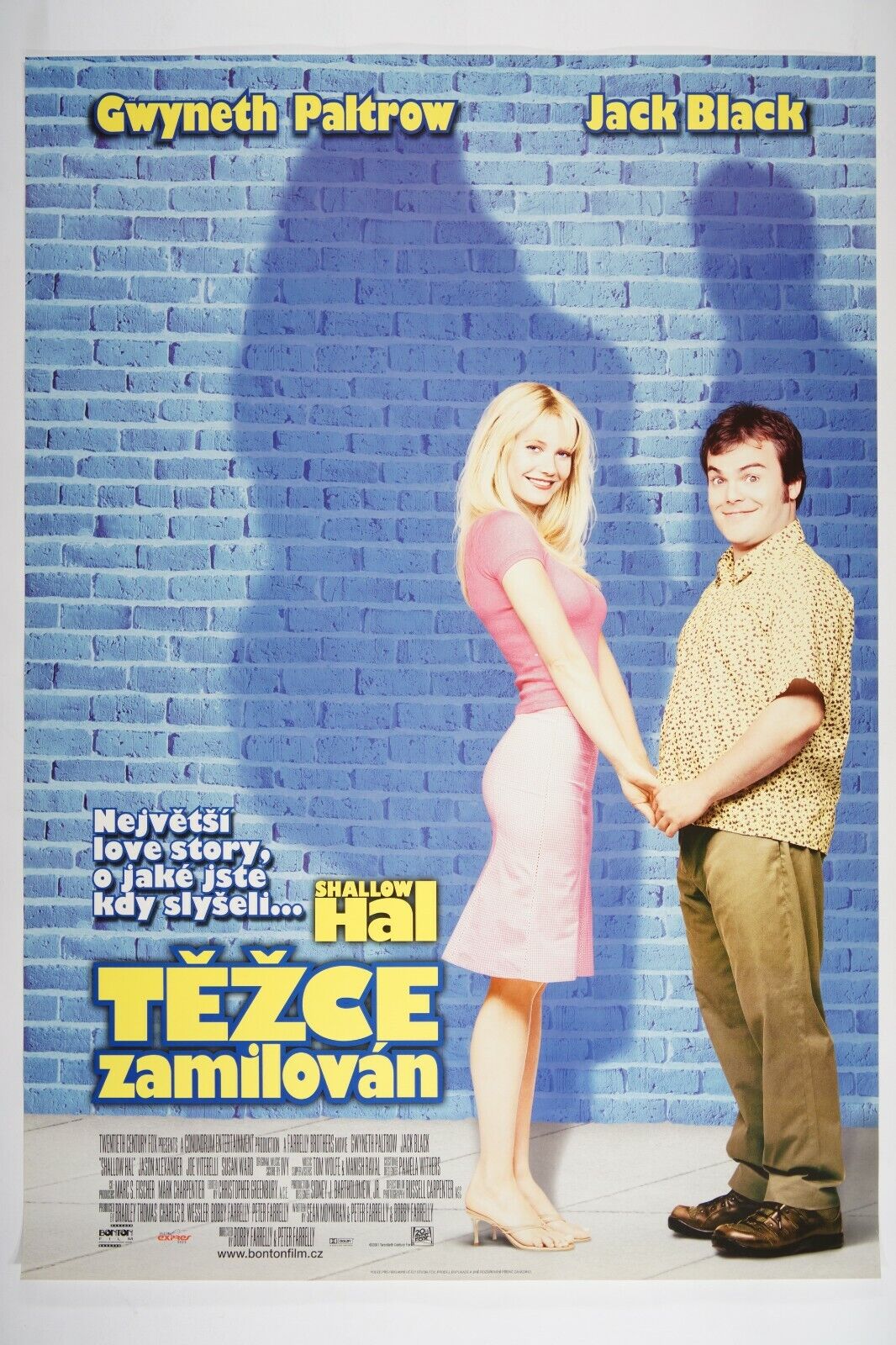SHALLOW HAL 23x33 Original Czech movie poster 2001 GWYNETH PALTROW, JACK BLACK