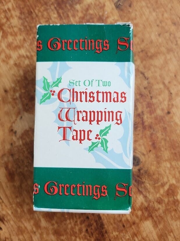 Vintage Christmas Wrapping Tape with Dispenser NIB Made in Taiwan