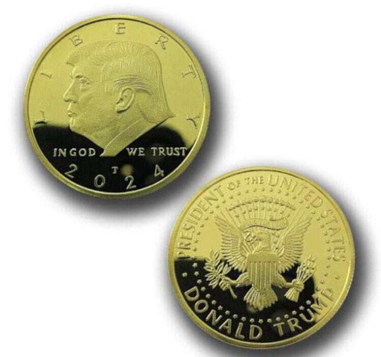 (Lot Of 10)2024 Donald Trump President Gold Coin IN GOD WE TRUST USA Seller