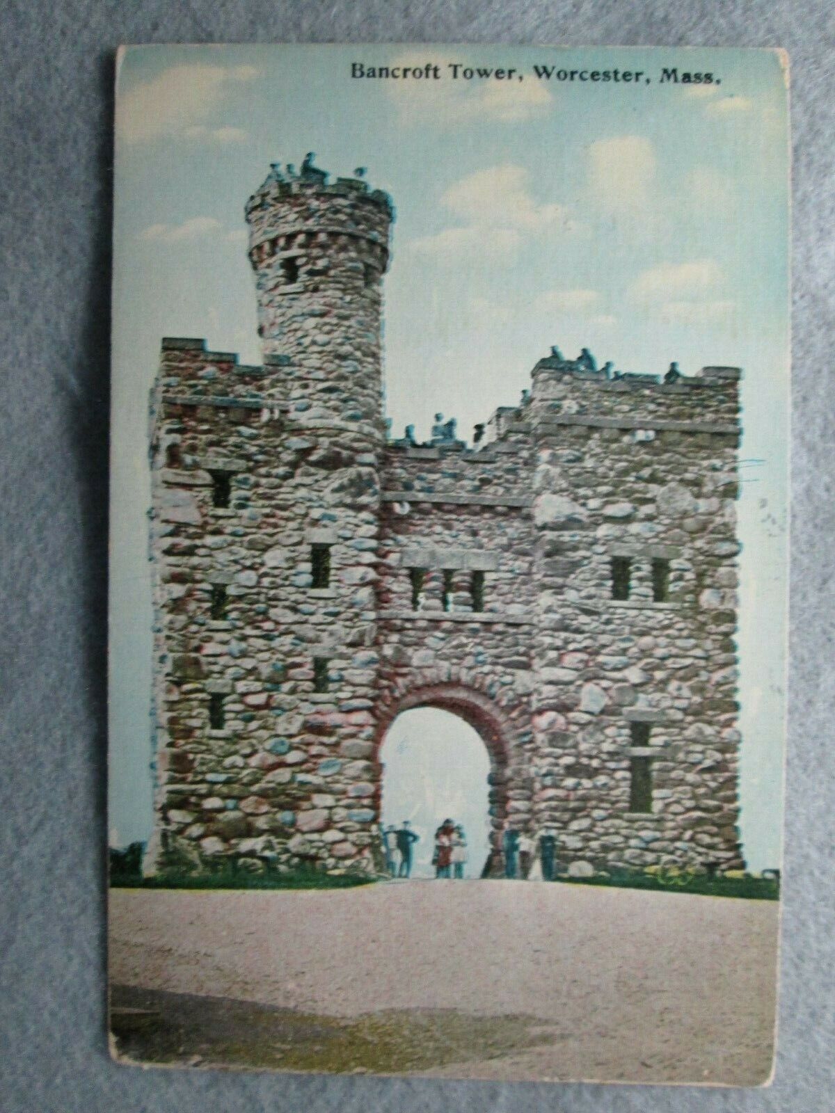 Antique Bancroft Tower, Worcester, Massachusetts Photo Postcard 1912